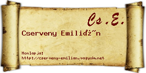 Cserveny Emilián névjegykártya